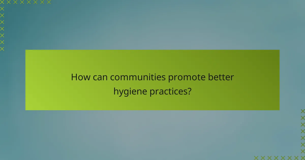 How can communities promote better hygiene practices?