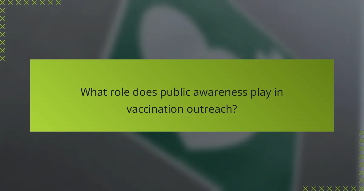 What role does public awareness play in vaccination outreach?